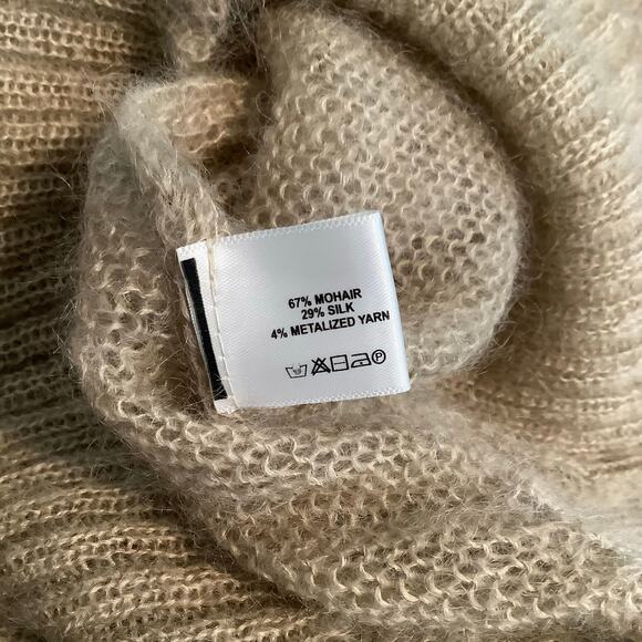 Farmers Market Iceland Sydri Reykir Beige Black Mohair Silk Sweater Small - Picture 7 of 8